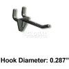 Azar Displays 800072-BLK 2" Opaque Plastic Hook, Black