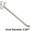 Azar Displays 800078-WHT 8" Opaque Plastic Hook, White