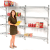 Nexel® Chrome Wall Mount Wire Shelving 60"W x 18"D x 63"H 4 - Shelf Add-On