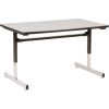 Virco® Height Adjustable Training Table - 30"x72", Black Frame with Gray Top
