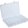 Durham Large Plastic Compartment Box LP24-CLEAR - 24 Compartments, 13-1/8x9x2-5/16 - Pkg Qty 5