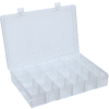 Durham Large Plastic Compartment Box LPADJ-CLEAR - Adjustable with 20 Dividers, 13-1/8x9x2-5/16 - Pkg Qty 5