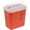 Conteneur d’objets coupants Covidien Biohazard 2 gallons avec couvercle à ouverture horizontale-Drop, rouge