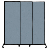 Panneaux de cloison acoustique portables, panneaux coulissants, tissu de 88"x7', avec roulettes, bleu poudre
