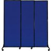 Panneaux de partition acoustique portable, panneaux coulissants, tissu 88"x7', avec roulettes, Bleu Royal