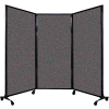 Portable Acoustical Partition Panel, AWRD 70"x8'4" Tissu, Avec Casters, Charcoal Gray