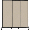 Panneaux de partition acoustique portable, panneaux coulissants, tissu 88"x7', avec roulettes, sable
