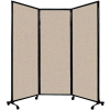 Portable Acoustical Partition Panel, AWRD 88"x8'4" Tissu, Avec Casters, Sand