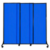 Panneaux de partition acoustique portable, panneaux coulissants, 80"x7' Avec roulettes, Bleu