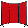 Portable Acoustical Partition Panel, AWRD 70"x8'4" Tissu, Avec Casters, Rouge