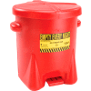 Eagle 6 Gallon Poly Waste Can W/ Foot Lever, Red - 933FL
