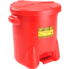 Eagle 14 Gallon Poly Waste Can W/ Foot Lever, Red - 937FL