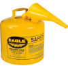 Bidon de sûreté de type I Eagle - 5 gal. avec entonnoir - Jaune