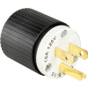 Bryant BRY5266NP TECHSPEC® Straight Blade Plug, 15A, 125V, Black/White