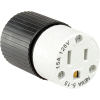 Bryant BRY5269NC TECHSPEC® Straight Blade Connector, 15A, 125V, Black/White