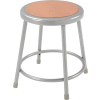 Interion® tabouret de travail en acier de 18"H avec siège hardboard - Dos-nu - Gris - Paquet de 2