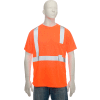 OccuNomix Standard Wicking Birdseye Classe 2 T-Shirt W/ Pocket Hi-Vis Orange, S, LUX-SSETP2B-OS