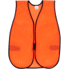 Gilet de sécurité MCR™ V201, maille en polyester, fermeture à crochet, orange, taille unique