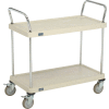Nexel® Plastic Utility Cart w / 2 étagères et roulettes de frein poly, 600 lb. Capuchon, 36"L x 18"L x 39"H