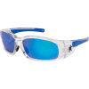 MCR Safety® Swagger® Lunettes de sécurité SR148B SR1, Cadre clair, Temples TPR Noirs, Lentilles Bleues