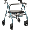 Heavy Duty Bariatric Rollator Walker with Large Padded Seat, Blue