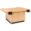 Diversified Spaces 4 Station Workbench, 4 Vises, 64"W x 54"D, Tan