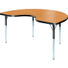 Activity Table - Kidney - 48" x 72", Standard Adj. Height, Light Oak