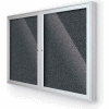 Balt® Enclosed Bulletin Board - 2 Door - Black Rubber - Silver Aluminum Frame - 60"W x 36"H
