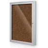 Balt® Enclosed Bulletin Board - 1 Door - Tan Rubber - Silver Aluminum Frame - 24"W x 36"H