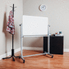 Global Industral™ Mobile Reversible Magnetic Whiteboard - 36"W X 24"H - Steel - SIlver Frame