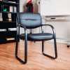 Interion® Waiting Room Chair with Arms - Leather - Black
