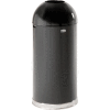 Rubbermaid® Steel Round Open Top Trash Can W/Galvanized Liner, 15 Gallon, Noir