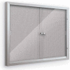 Balt® Deluxe Bulletin Board Cabinet with 2 Sliding Doors 46"W x 34"H, Granite