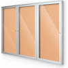 Balt® intérieur clos babillard - 3 porte(s) - Liège - Cadre en aluminium argent - 96 po l x 48 po H