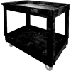 Rubbermaid® Plastic Utility Cart w/2 Shelves, 300 lb. Capacity, 40"L x 24"W x 31-1/4"H, Black