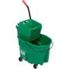Rubbermaid WaveBrake® 2 Side Press Mop Bucket - Wringer Combo 26-35 Qt. - Vert