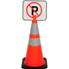 Signe - aucun stationnement, 13 "x 11", à cône noir sur Orange, 1 chaque