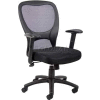 Interion® chaise de bureau en maille avec 25"H haut du dos et bras réglables, tissu, noir