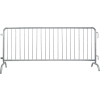Queue Solutions CrowdMaster™ 1000 Steel Barricade, 100"L x 43"H, Bridge Feet, Galvanized