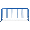 Queue Solutions CrowdMaster™ 1000 Steel Barricade, 100"L x 43"H, Pieds plats, Bleu