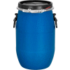 Tambour en plastique Jescraft Open Head, capacité de 16 gallons, bleu