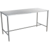 Blickman Table mobile en acier inoxydable, 68 x 30 », H-Brace