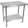 Table en acier inoxydable BK Resources 430, 72 x 18 », sous étagère, calibre 18