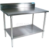 Table en acier inoxydable BK Resources 430, 36 x 24 », sous étagère, dosseret 5 », calibre 18