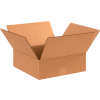 Global Industrial™ boîtes ondulées en carton plat, 12"L x 12"L x 4"H, Kraft - Qté par paquet : 25