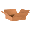 Global Industrial™ boîtes ondulées en carton plat, 18"L x 18"L x 3"H, Kraft - Qté par paquet : 25