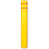 Couvercle à bollard de protection, 7 po de diamètre x 60 po de hauteur, jaune avec ruban rouge