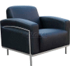 Chaise de salon de réception Boss avec bras - vinyle - noir