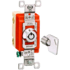 Bryant 4901RKL Barrel Key Switch, Single Pole, 20A, 120/277V AC, Rotary Locking