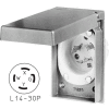 Bryant 71430MBWP Weather Protective Power Inlets, L14-30, 30A, 125/250V, Aluminum